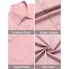 COOFANDY Men Button Down Shirt Short Sleeve Casual Shirts Printed Dress Shirt with Pocket(Pink)