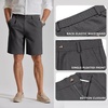 COOFANDY Men’s Casual Shorts Pleated Front 9″ Linen Textured Dress Shorts(Dark Grey)