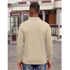 COOFANDY Mens Long Sleeve Polo Shirts Button Casual Tee Collared Work Pullover Shirts(Pale Moon Gray)