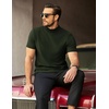 COOFANDY Men’s Mock Neck T-Shirts Short Sleeve Ribbed Knit Shirt Soft Tee Shirt Casual Basic Tops(Army Green)