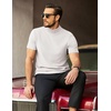 COOFANDY Men’s Mock Neck T-Shirts Short Sleeve Ribbed Knit Shirt Soft Tee Shirt Casual Basic Tops(A-white)