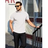 COOFANDY Men’s Mock Neck T-Shirts Short Sleeve Ribbed Knit Shirt Soft Tee Shirt Casual Basic Tops(A-white)
