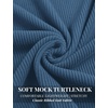 COOFANDY Men’s Mock Neck T-Shirts Short Sleeve Ribbed Knit Shirt Soft Tee Shirt Casual Basic Tops(Dark Blue)