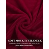 COOFANDY Men’s Mock Neck T-Shirts Short Sleeve Ribbed Knit Shirt Soft Tee Shirt Casual Basic Tops(Dark Red)