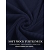 COOFANDY Men’s Mock Neck T-Shirts Short Sleeve Ribbed Knit Shirt Soft Tee Shirt Casual Basic Tops(Navy Blue)
