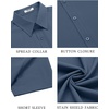 COOFANDY Men’s Shirt Short Sleeve Button Down Shirt Business Casual Dress Shirts Blue