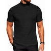 COOFANDY Men’s Mock Neck T-Shirts Short Sleeve Ribbed Knit Shirt Soft Tee Shirt Casual Basic Tops(A-black)