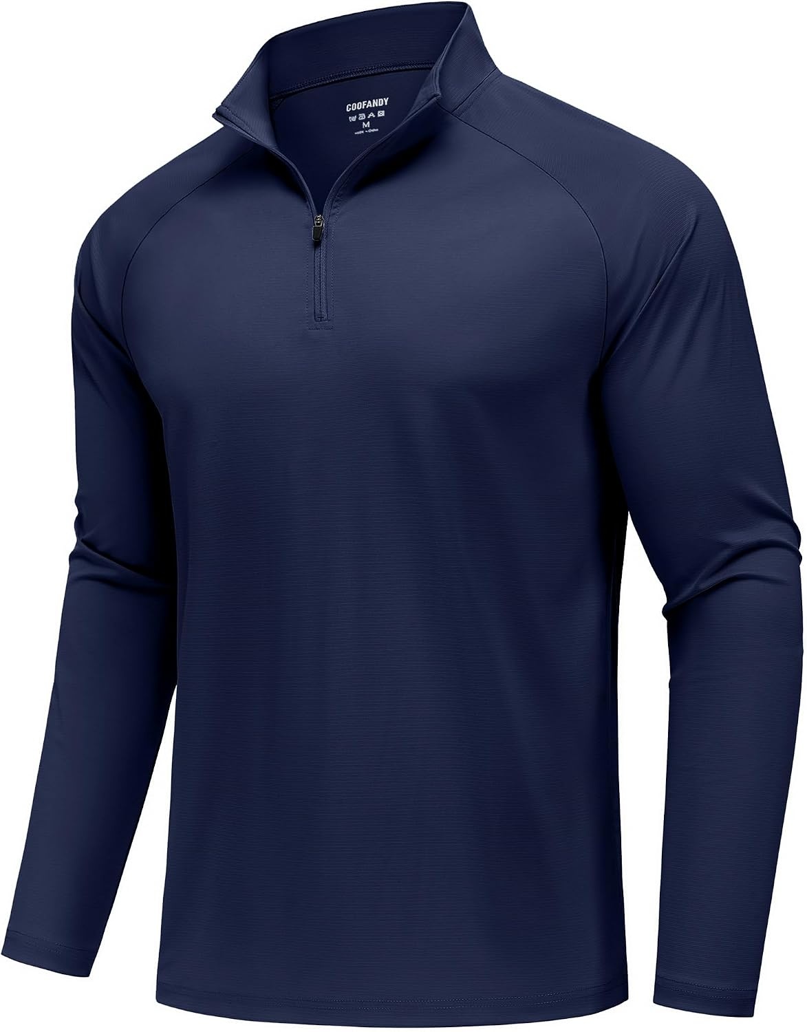 image:imageCOOFANDY Mens Quarter Zip Pullover Athletic Shirts Long Sleeve Lightweight 14 Zip Mock Neck Running Golf Gym ShirtNavy Blue