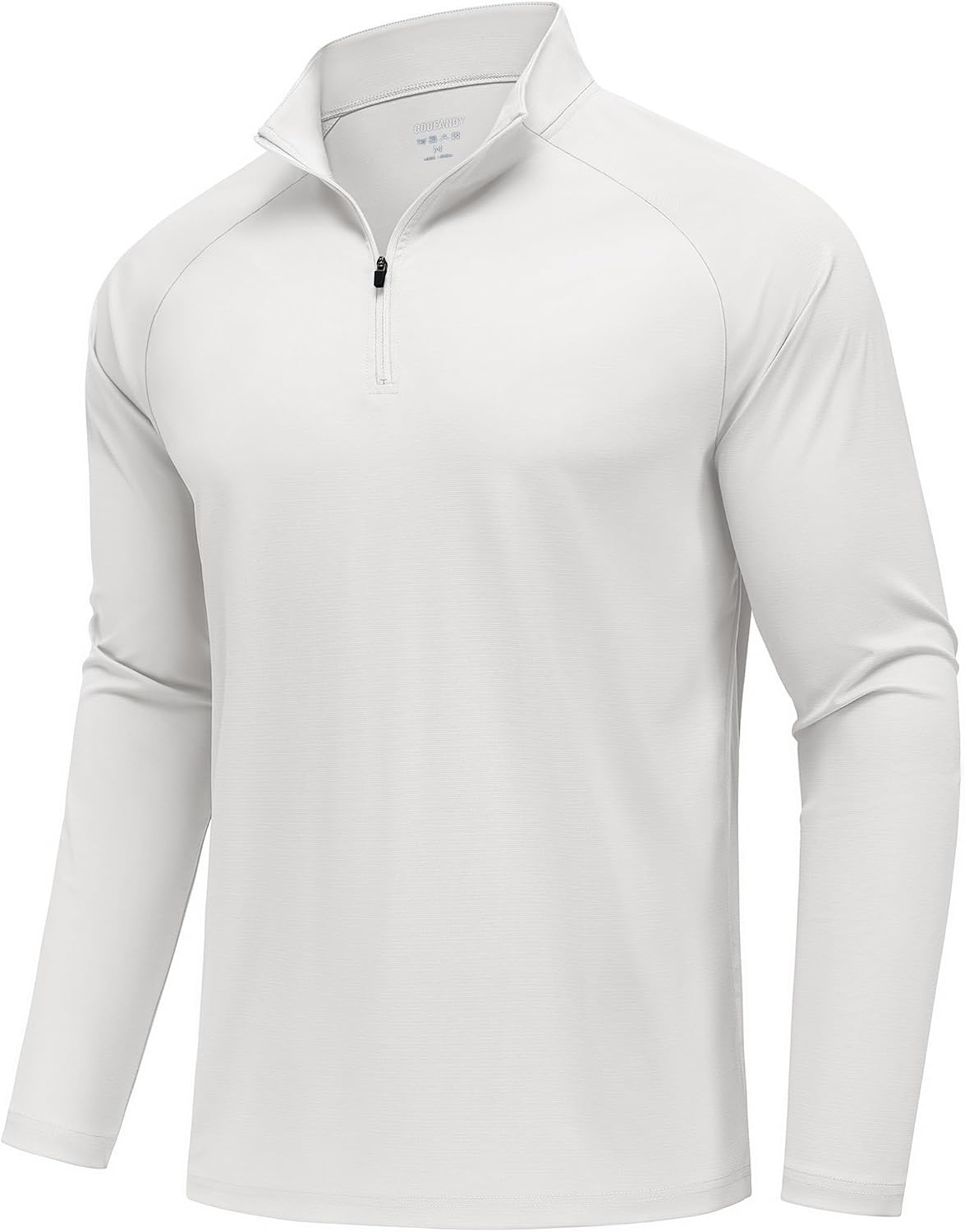 image:imageCOOFANDY Mens Quarter Zip Pullover Athletic Shirts Long Sleeve Lightweight 14 Zip Mock Neck Running Golf Gym ShirtWhite
