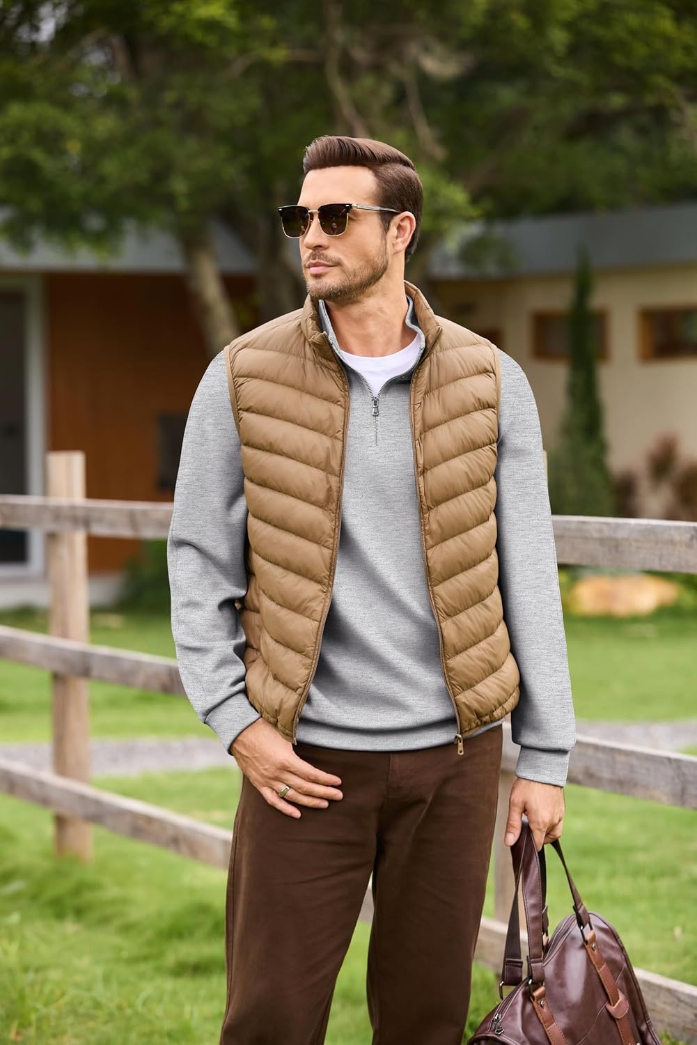 image:imageCOOFANDY Mens Quarter Zip Pullover Sweatshirts for Men Golf Fall Clothes Fall Fashion 2026 Long Sleeve Pullover Stretch Soft Lightweight WrinkleFree Loose Fit Collared Casual Travel GolfAsh Heather