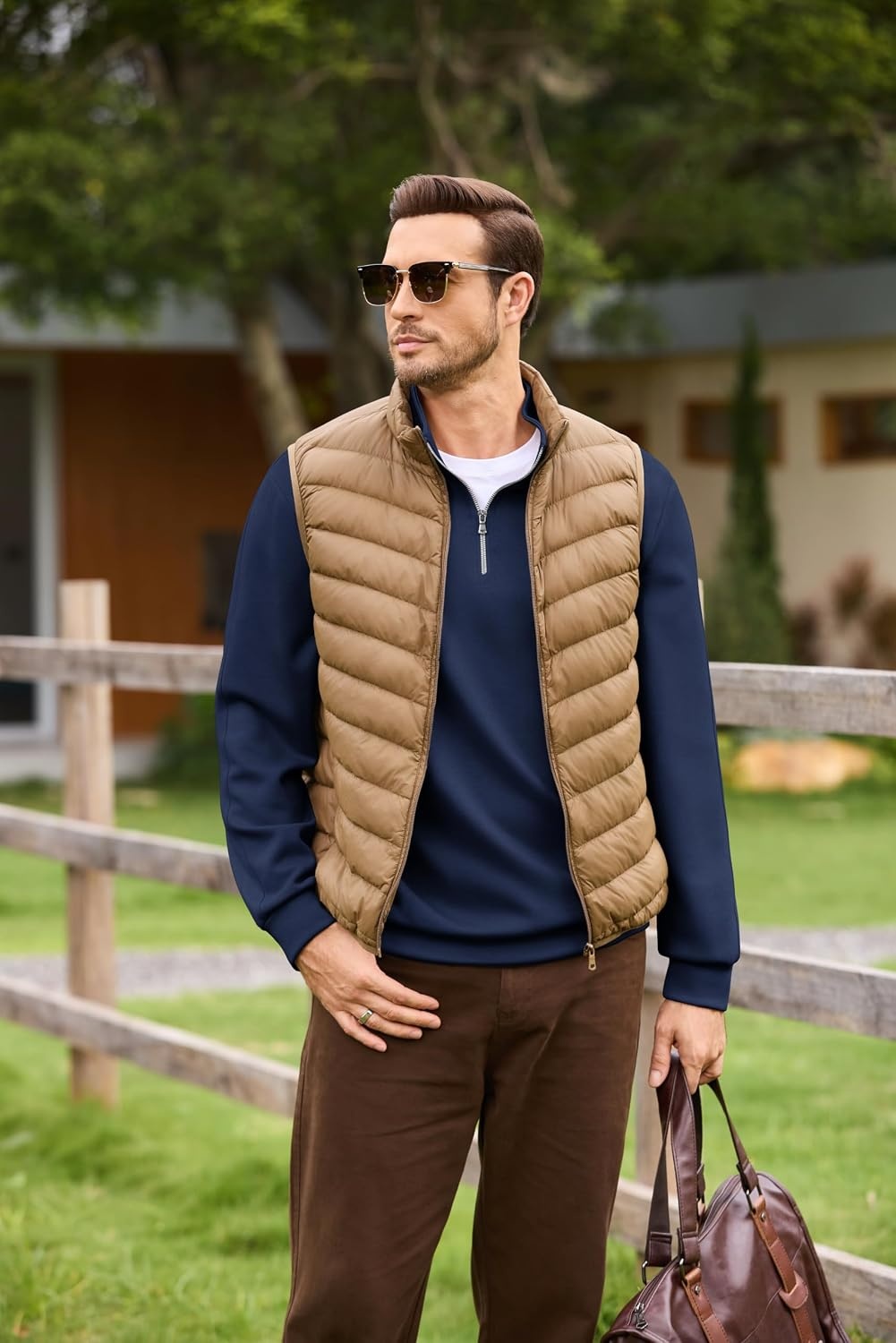 image:imageCOOFANDY Mens Quarter Zip Pullover Sweatshirts for Men Golf Fall Clothes Fall Fashion 2026 Long Sleeve Pullover Stretch Soft Lightweight WrinkleFree Loose Fit Collared Casual Travel GolfNavy Blue