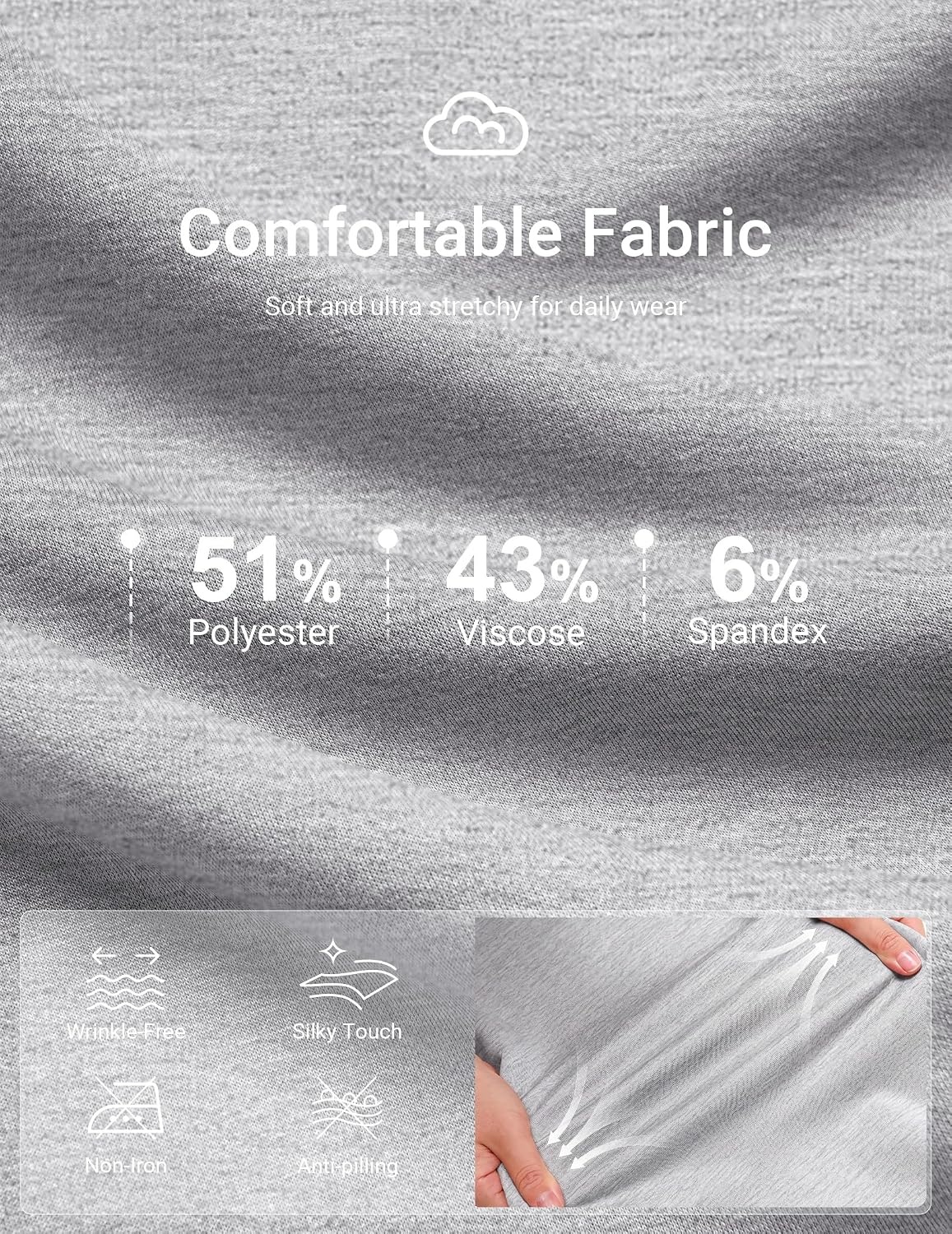 image:imageCOOFANDY Mens Quarter Zip Pullover Sweatshirts for Men Golf Fall Clothes Fall Fashion 2026 Long Sleeve Pullover Stretch Soft Lightweight WrinkleFree Loose Fit Collared Casual Travel GolfAsh Heather