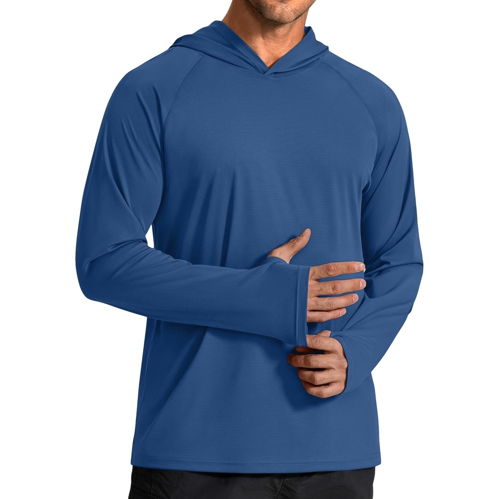 image:imageCOOFANDY Mens SPF 50 Sun Shirts Long Sleeve Rash Guard Thin Summer Hoodie Sun Protection Fishing Shirt with ThumbholeNavy