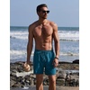 COOFANDY Mens Swim Trunks with Compression Liner Quick Dry 7 Inch Bathing Suit Beach Short with Zipper Pockets(Dark Teal)