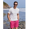 COOFANDY Mens Swim Trunks with Compression Liner Quick Dry 7 Inch Bathing Suit Beach Short with Zipper Pockets(Hot Pink)