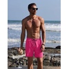 COOFANDY Mens Swim Trunks with Compression Liner Quick Dry 7 Inch Bathing Suit Beach Short with Zipper Pockets(Hot Pink)