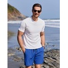 COOFANDY Mens Swim Trunks with Compression Liner Quick Dry 7 Inch Bathing Suit Beach Short with Zipper Pockets(Nordic Blue)
