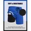COOFANDY Mens Swim Trunks with Compression Liner Quick Dry 7 Inch Bathing Suit Beach Short with Zipper Pockets(Nordic Blue)
