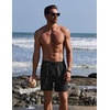 COOFANDY Mens Swim Trunks with Compression Liner Quick Dry 7 Inch Bathing Suit Beach Short with Zipper Pockets(Pure Black)