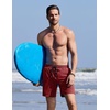 COOFANDY Mens Swim Trunks with Compression Liner Quick Dry 7 Inch Bathing Suit Beach Short with Zipper Pockets(Wine Red)