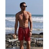 COOFANDY Mens Swim Trunks with Compression Liner Quick Dry 7 Inch Bathing Suit Beach Short with Zipper Pockets(Wine Red)