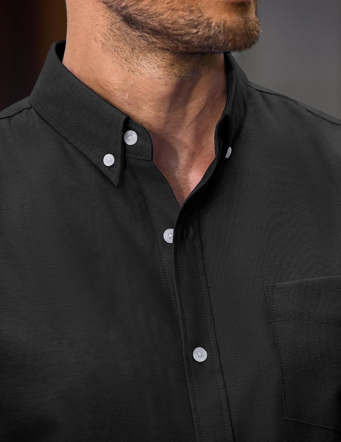 image:imageCOOFANDY Mens Cotton Oxford Shirt Long Sleeve Dress Shirt Button Down Work Casual Shirts with PocketBlack