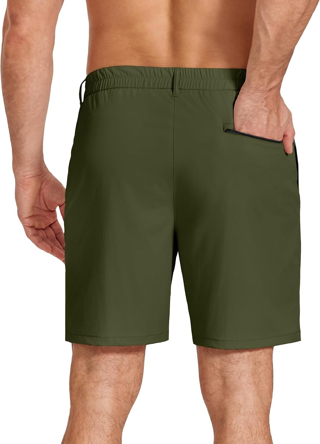 image:imageCOOFANDY Mens Stretch Golf Shorts 7 Lightweight Casual Hiking Shorts Summer Athletic Work Dress Hybrid ShortsArmy Green