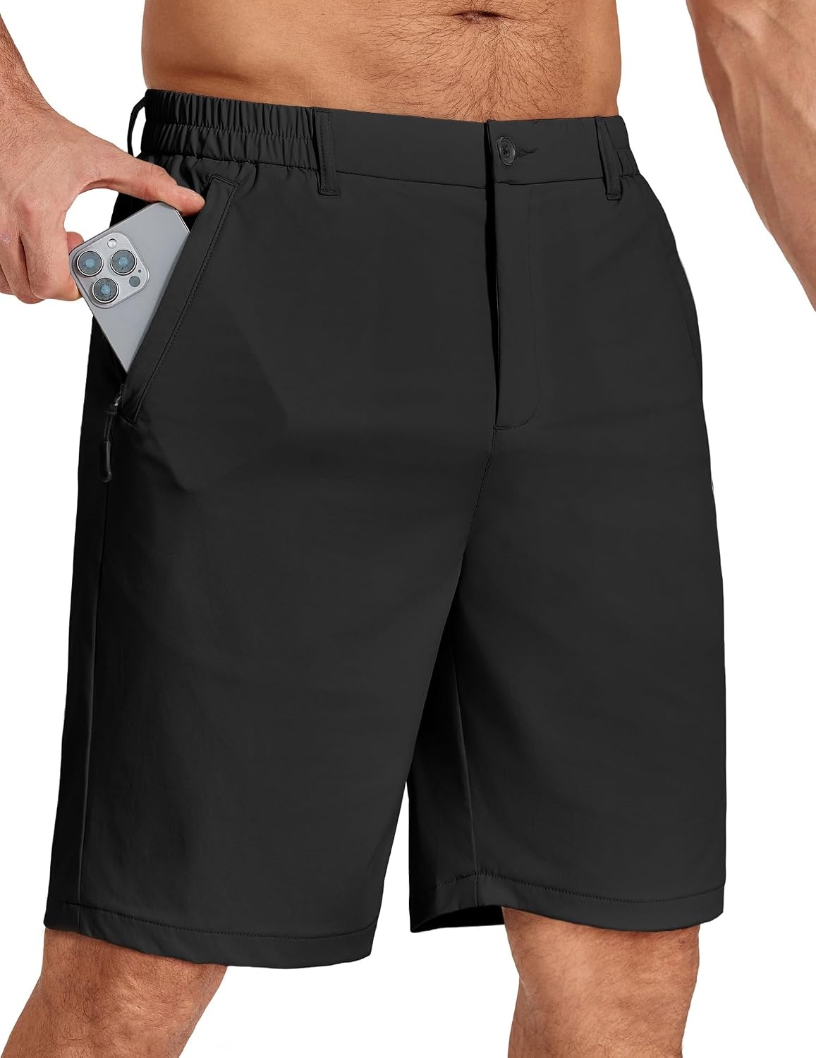 image:imageCOOFANDY Mens Stretch Golf Shorts 7 Lightweight Casual Hiking Shorts Summer Athletic Work Dress Hybrid ShortsBlack