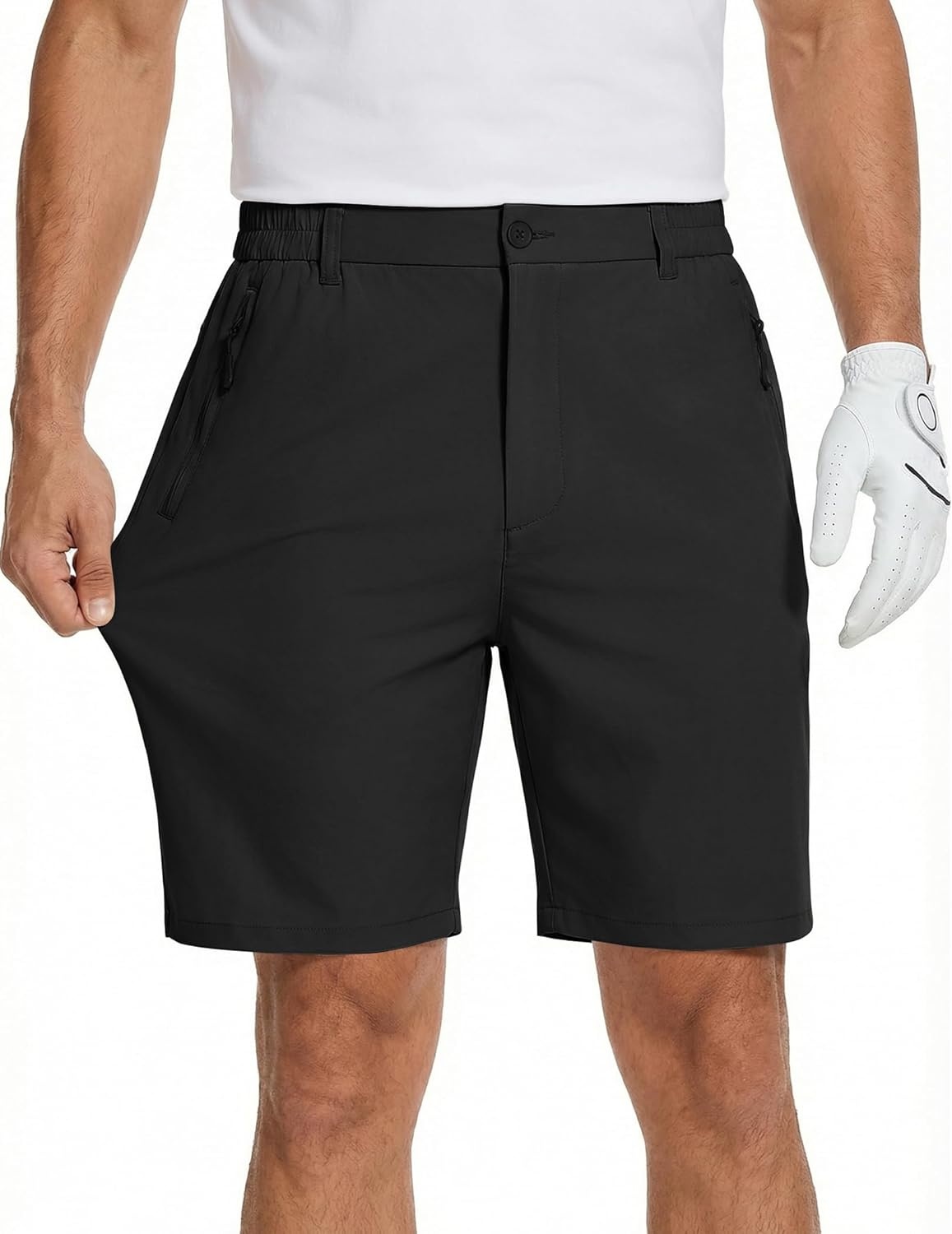 image:imageCOOFANDY Mens Stretch Golf Shorts 7 Lightweight Casual Hiking Shorts Summer Athletic Work Dress Hybrid ShortsBlack