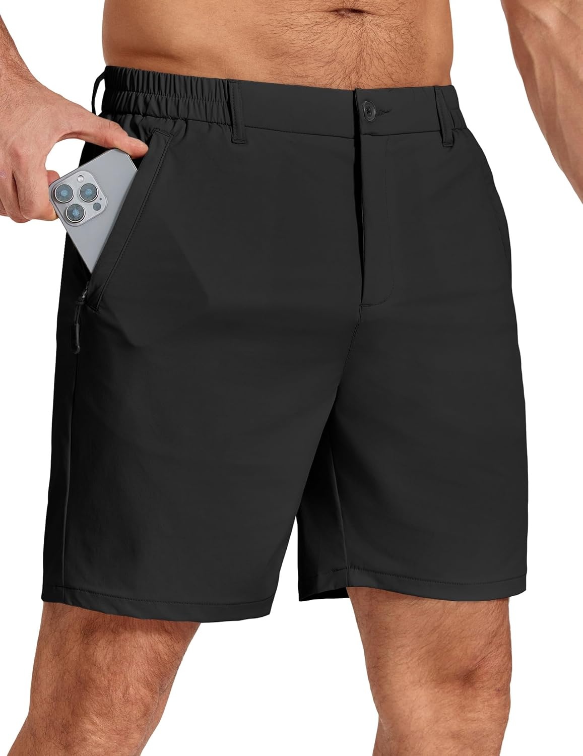 image:imageCOOFANDY Mens Stretch Golf Shorts 7 Lightweight Casual Hiking Shorts Summer Athletic Work Dress Hybrid ShortsBlack