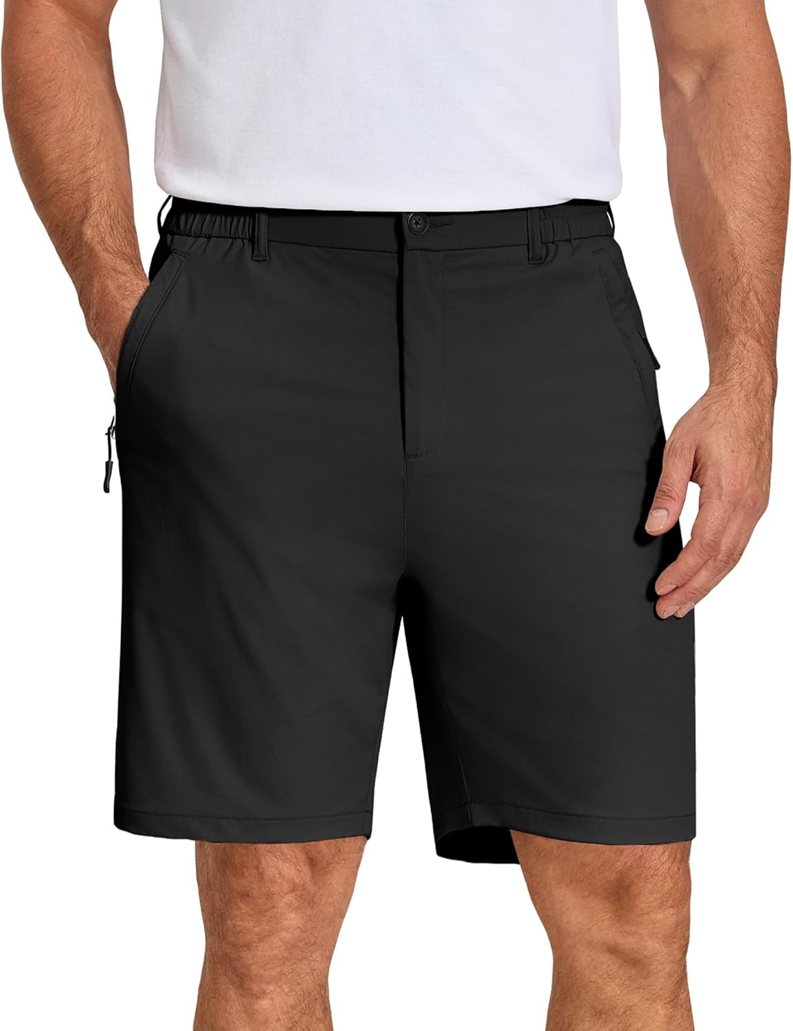 image:imageCOOFANDY Mens Stretch Golf Shorts 7 Lightweight Casual Hiking Shorts Summer Athletic Work Dress Hybrid ShortsBlack