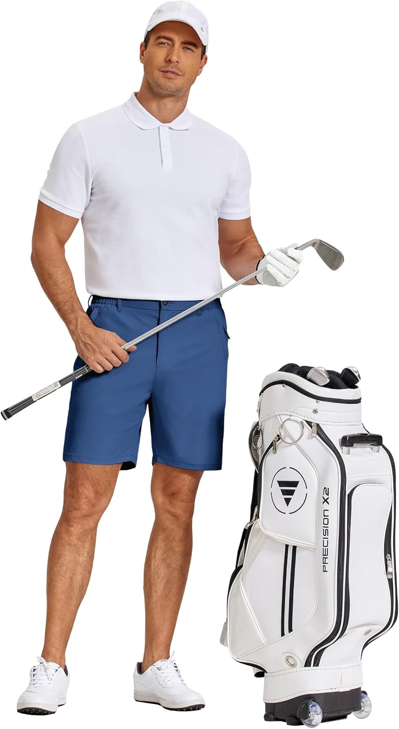 image:imageCOOFANDY Mens Stretch Golf Shorts 7 Lightweight Casual Hiking Shorts Summer Athletic Work Dress Hybrid ShortsRoyal Blue
