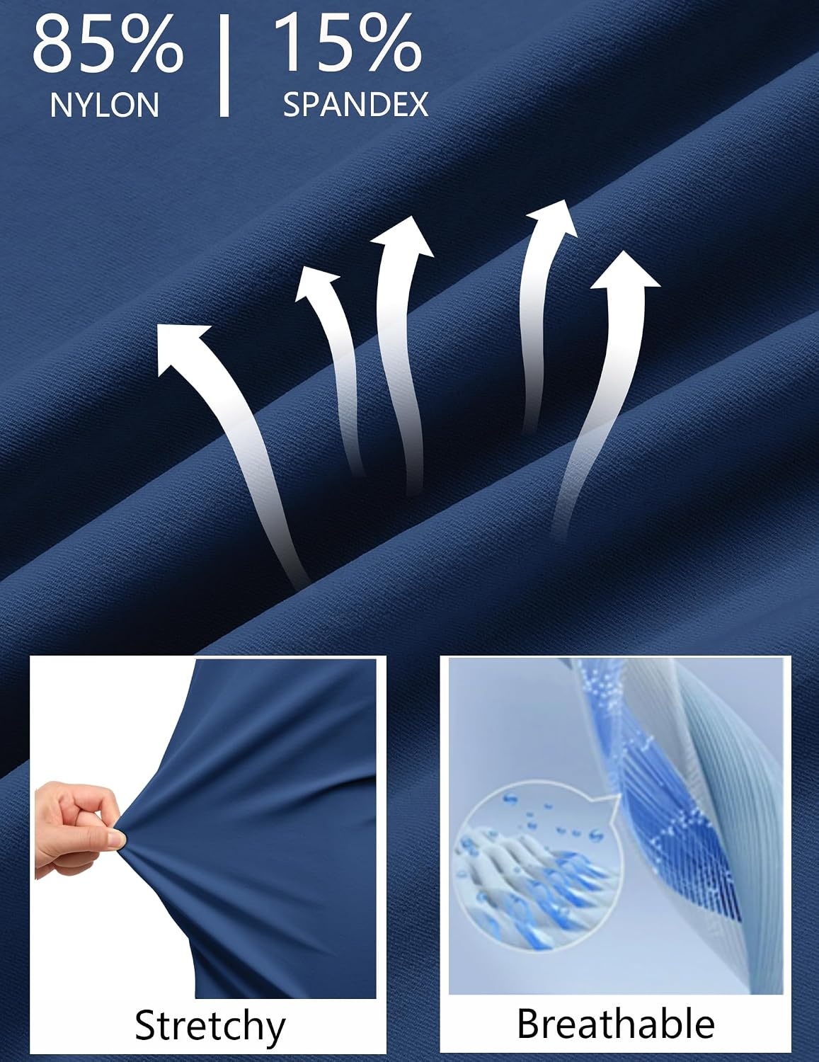 image:imageCOOFANDY Mens Stretch Golf Shorts 7 Lightweight Casual Hiking Shorts Summer Athletic Work Dress Hybrid ShortsRoyal Blue