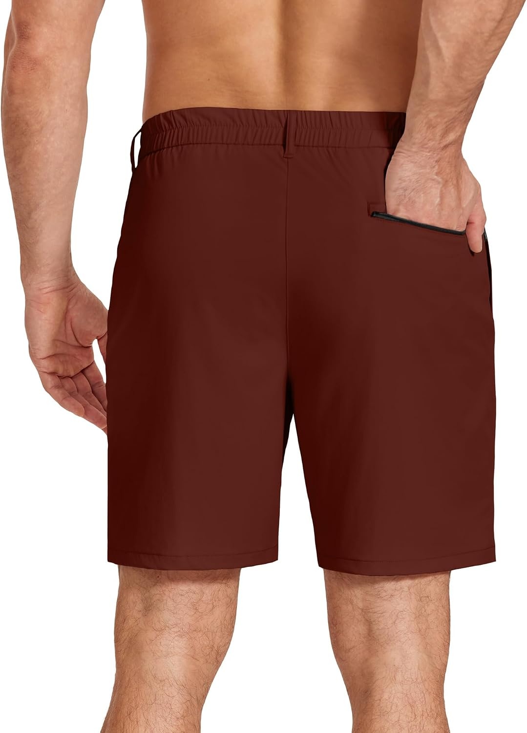 image:imageCOOFANDY Mens Stretch Golf Shorts 7 Lightweight Casual Hiking Shorts Summer Athletic Work Dress Hybrid ShortsWine Red