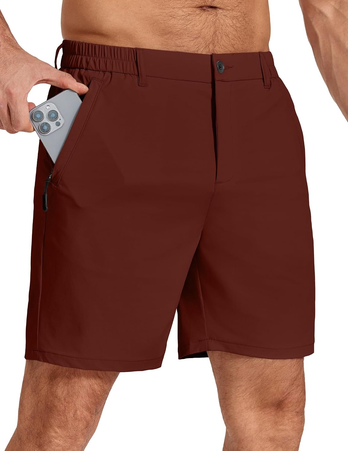 image:imageCOOFANDY Mens Stretch Golf Shorts 7 Lightweight Casual Hiking Shorts Summer Athletic Work Dress Hybrid ShortsWine Red
