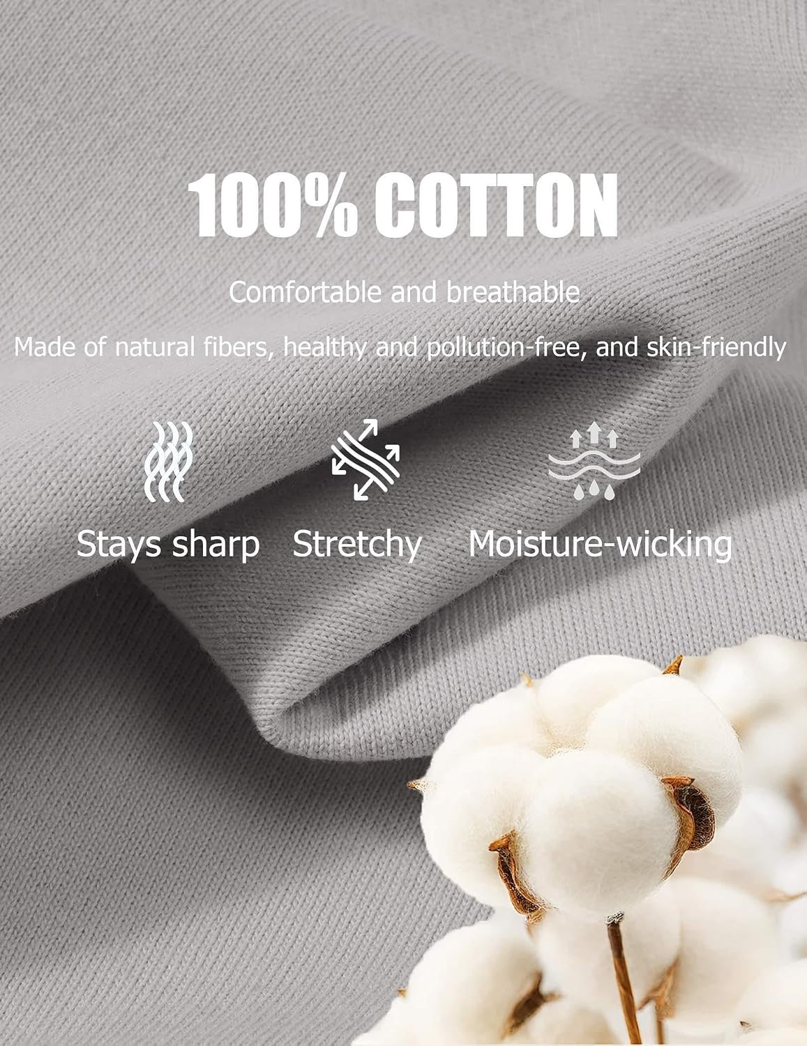 image:imageCOOFANDY Mens V Neck T Shirts 100 Cotton Tee Shirt Plain Short Sleeve Casual ShirtsLight Grey