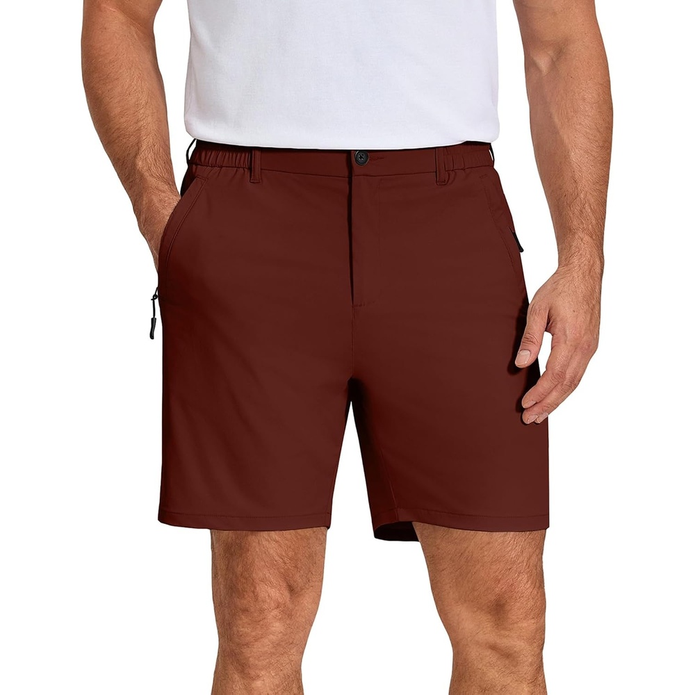 image:imageCOOFANDY Mens Stretch Golf Shorts 7 Lightweight Casual Hiking Shorts Summer Athletic Work Dress Hybrid ShortsWine Red