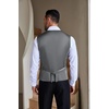 COOFANDY Men Casual Suit Vest Formal Dress Vest Slim Fit Waistcoat Business Wedding(Line White Grey)