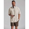 COOFANDY Mens Oversized T Shirt Loose Fit Vintage Washed Tee Casual Streetwear Unisex Short Sleeve Heavy Cotton Top(Beige)