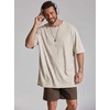 COOFANDY Mens Oversized T Shirt Loose Fit Vintage Washed Tee Casual Streetwear Unisex Short Sleeve Heavy Cotton Top(Beige)
