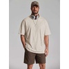 COOFANDY Mens Oversized T Shirt Loose Fit Vintage Washed Tee Casual Streetwear Unisex Short Sleeve Heavy Cotton Top(Beige)