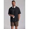 COOFANDY Mens Oversized T Shirt Loose Fit Vintage Washed Tee Casual Streetwear Unisex Short Sleeve Heavy Cotton Top(Black)