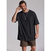 COOFANDY Mens Oversized T Shirt Loose Fit Vintage Washed Tee Casual Streetwear Unisex Short Sleeve Heavy Cotton Top(Black)