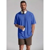 COOFANDY Mens Oversized T Shirt Loose Fit Vintage Washed Tee Casual Streetwear Unisex Short Sleeve Heavy Cotton Top(Blue)