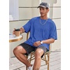 COOFANDY Mens Oversized T Shirt Loose Fit Vintage Washed Tee Casual Streetwear Unisex Short Sleeve Heavy Cotton Top(Blue)