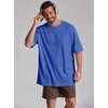 COOFANDY Mens Oversized T Shirt Loose Fit Vintage Washed Tee Casual Streetwear Unisex Short Sleeve Heavy Cotton Top(Blue)