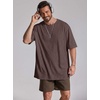 COOFANDY Mens Oversized T Shirt Loose Fit Vintage Washed Tee Casual Streetwear Unisex Short Sleeve Heavy Cotton Top(Brown)