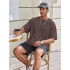 COOFANDY Mens Oversized T Shirt Loose Fit Vintage Washed Tee Casual Streetwear Unisex Short Sleeve Heavy Cotton Top(Brown)
