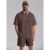COOFANDY Mens Oversized T Shirt Loose Fit Vintage Washed Tee Casual Streetwear Unisex Short Sleeve Heavy Cotton Top(Brown)