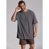 COOFANDY Mens Oversized T Shirt Loose Fit Vintage Washed Tee Casual Streetwear Unisex Short Sleeve Heavy Cotton Top(Deep Grey)
